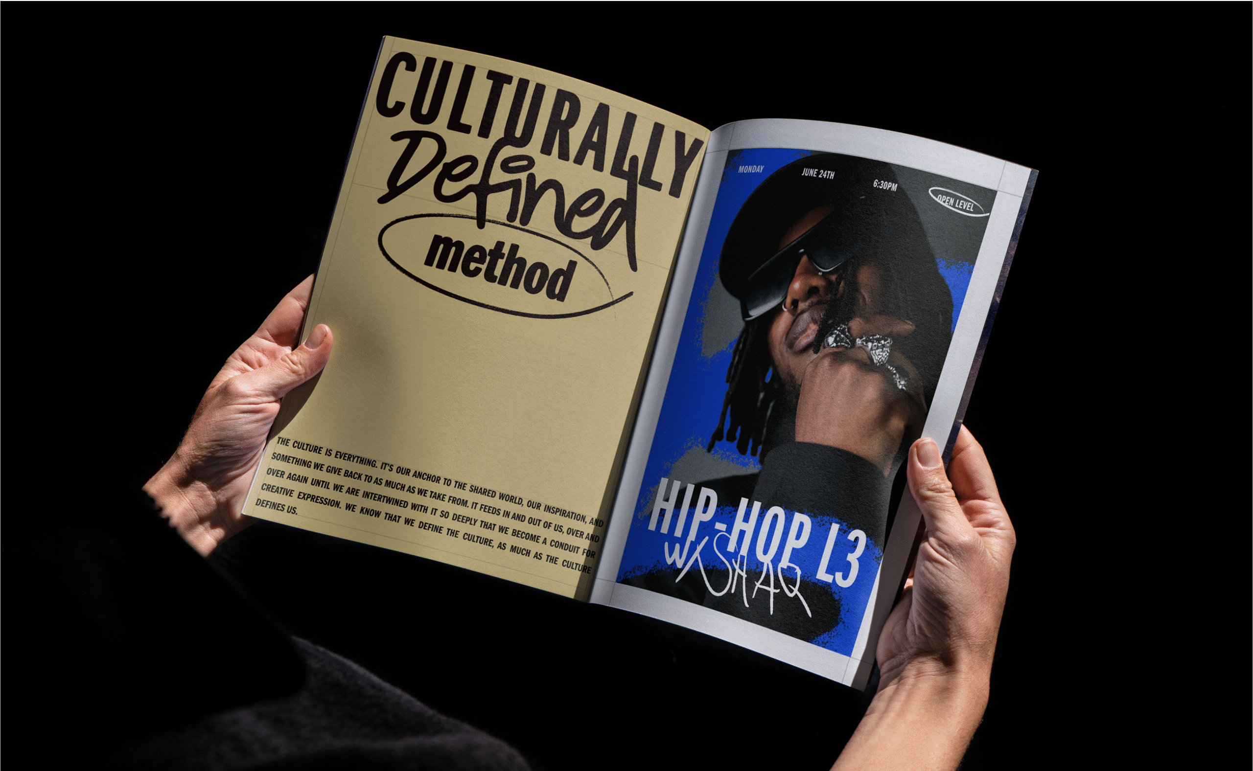 Brand identity for Culturally Defined, a dance studio in Vancouver celebrating dance, self-expression, and hip-hop culture.