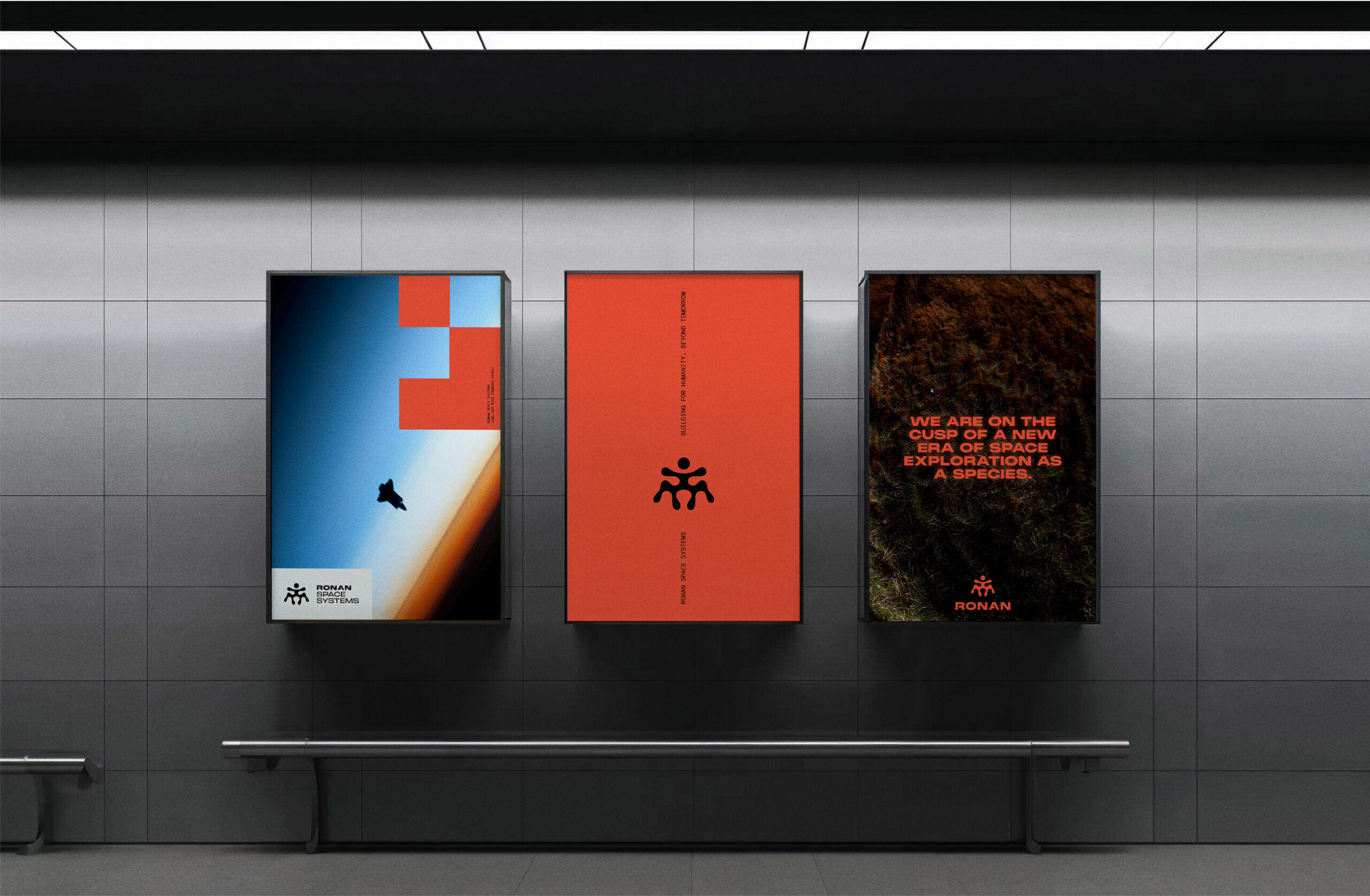 Branding, 3D design, design system for Ronan Space Systems—designed to feel human, strange, and future-facing, grounded in the idea of legacy and cosmic ambition.