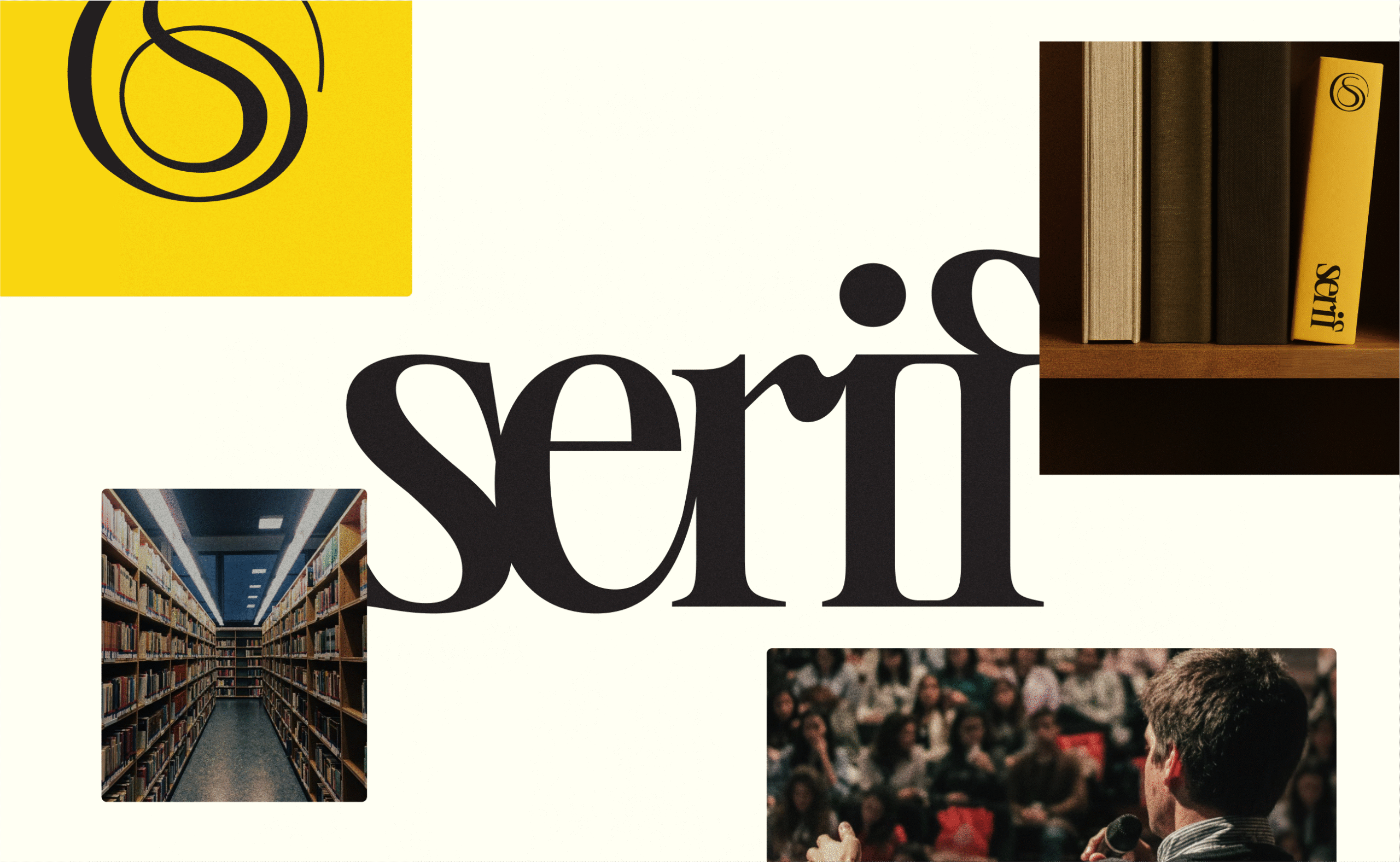 Brand identity for Serif, a literary marketing and publicity agency with a refined, editorial design system