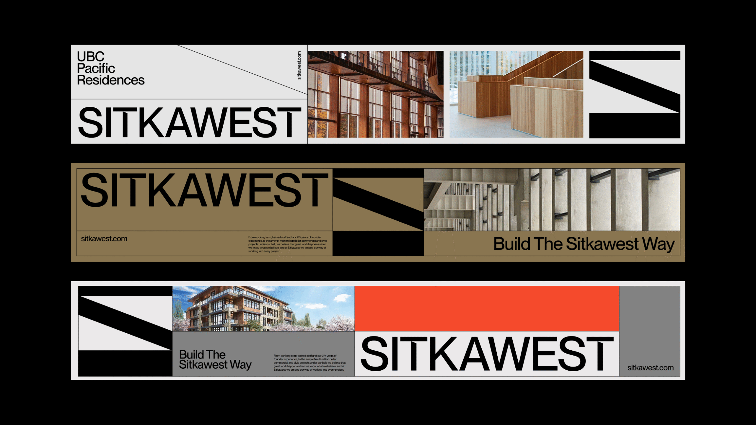 Sitkawest branding and identity design – logo, typography, and visual system for Vancouver-based construction, contracting company.