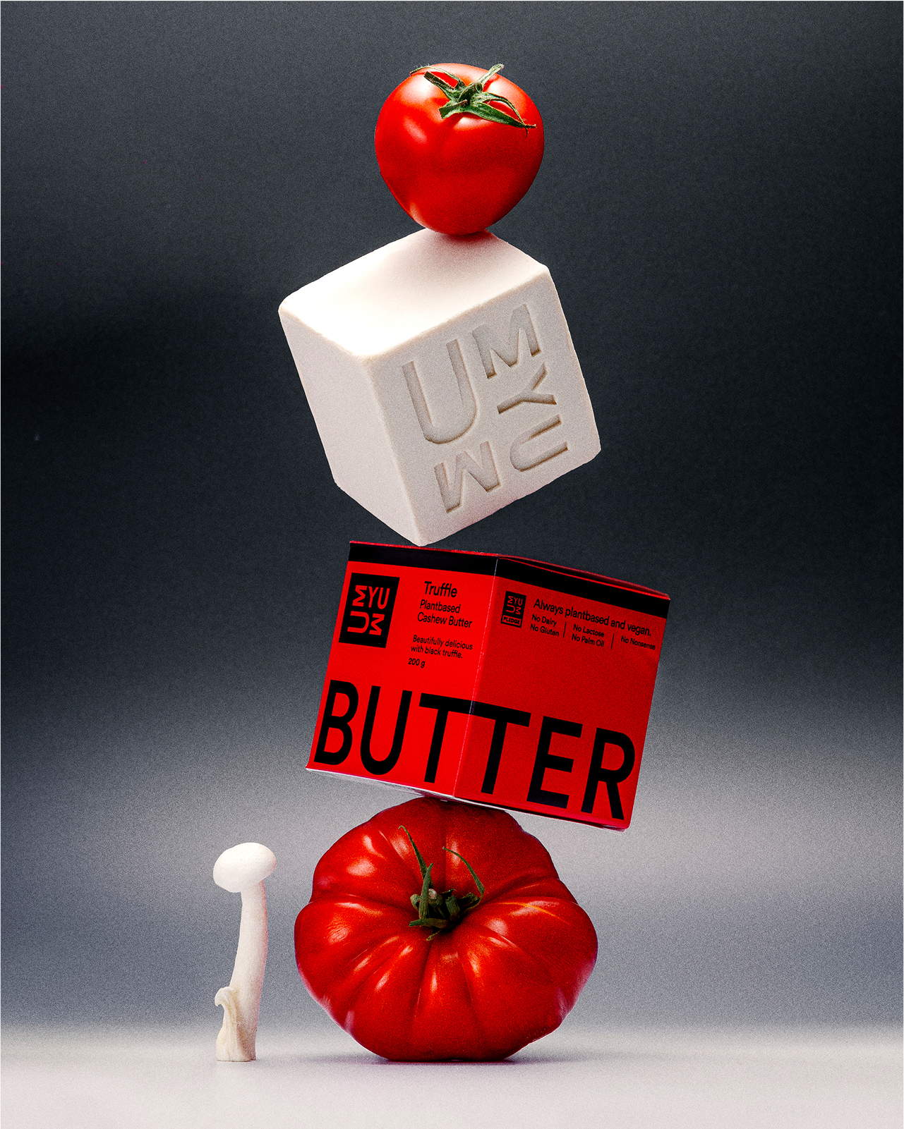 Product photography and art direction for UMYUM Foods packaging by ZAK Design Studio