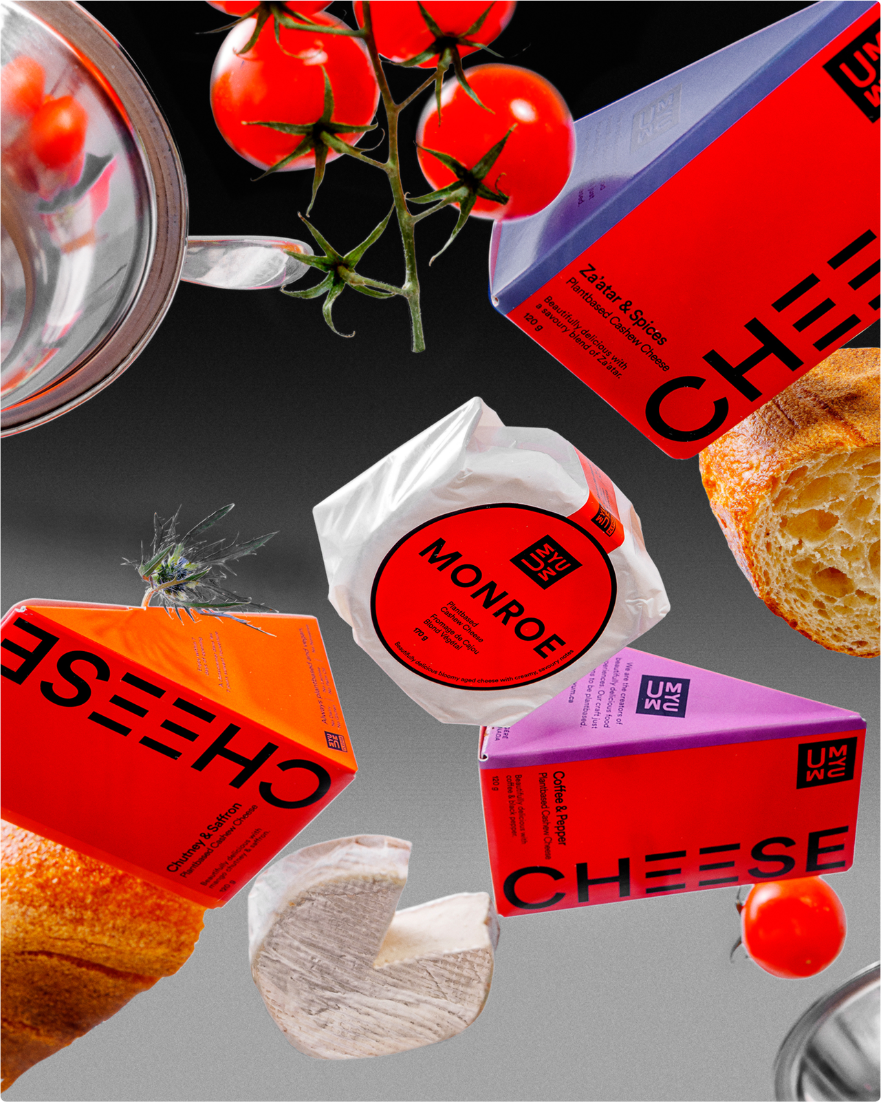 Product photography and art direction for UMYUM Foods packaging by ZAK Design Studio