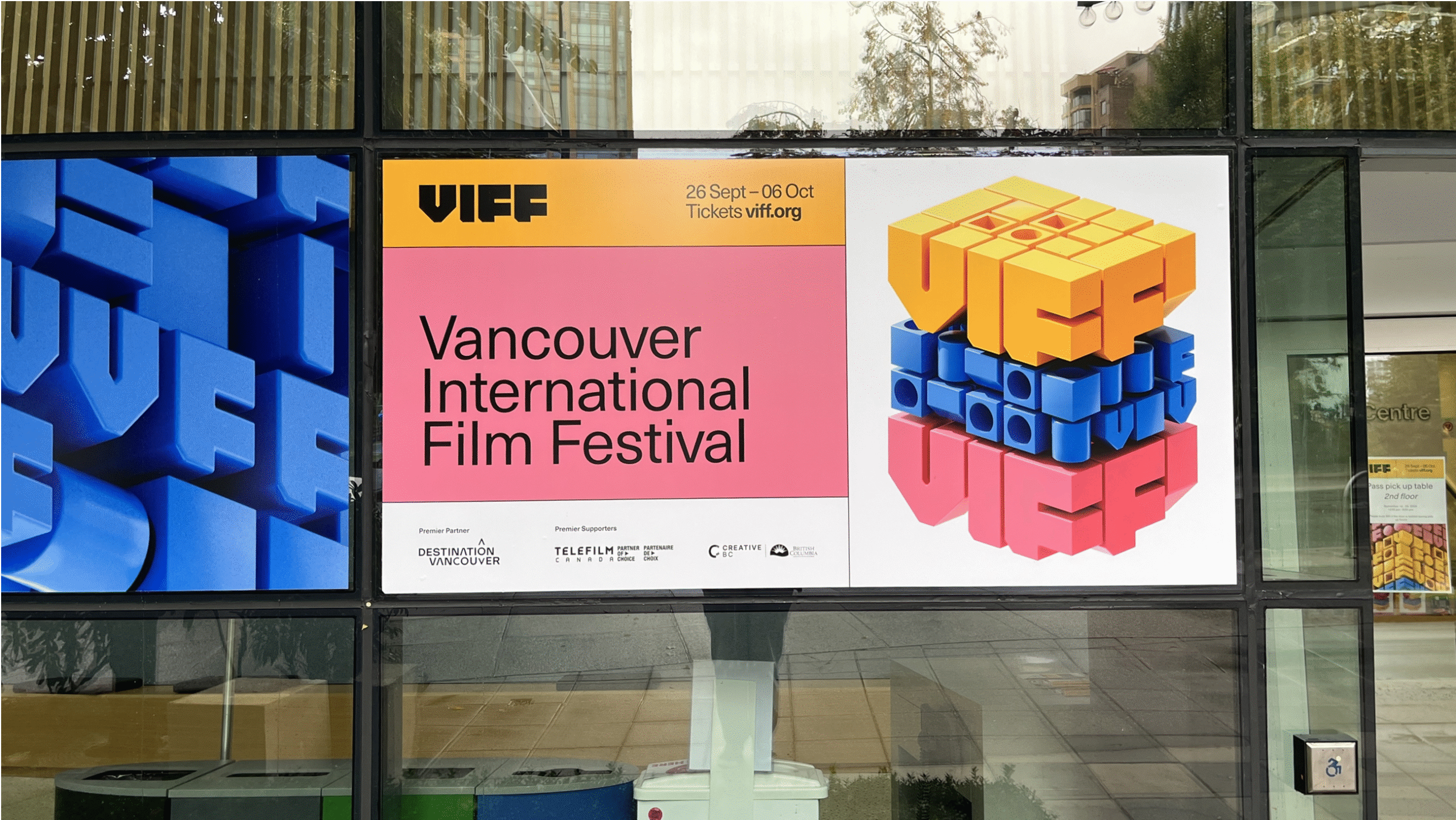 2024 campaign design for the Vancouver Film Festival (VIFF), featuring 3D graphics, a modular design system, and classic typography.