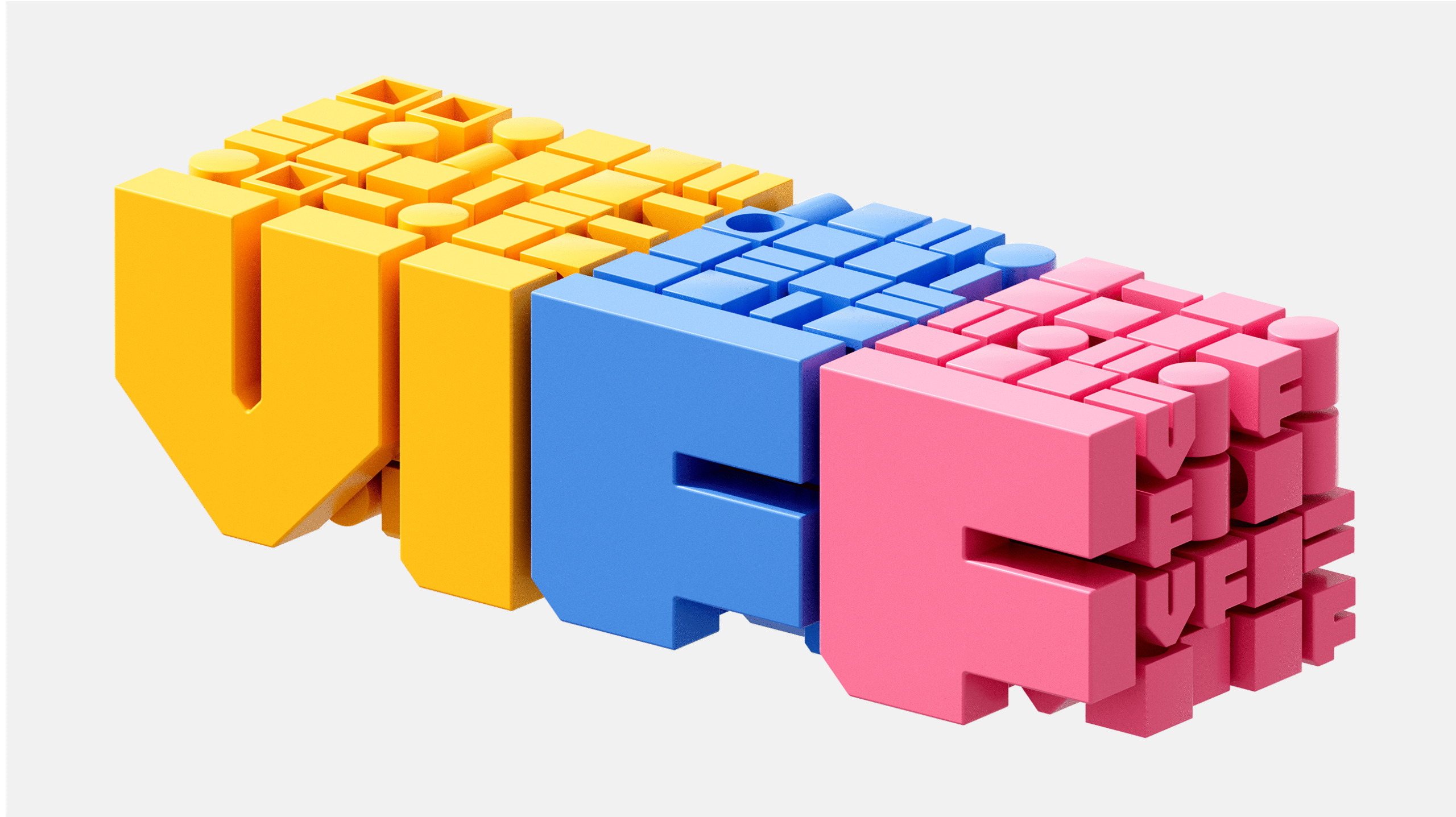 2024 campaign design for the Vancouver Film Festival (VIFF), featuring 3D graphics, a modular design system, and classic typography.