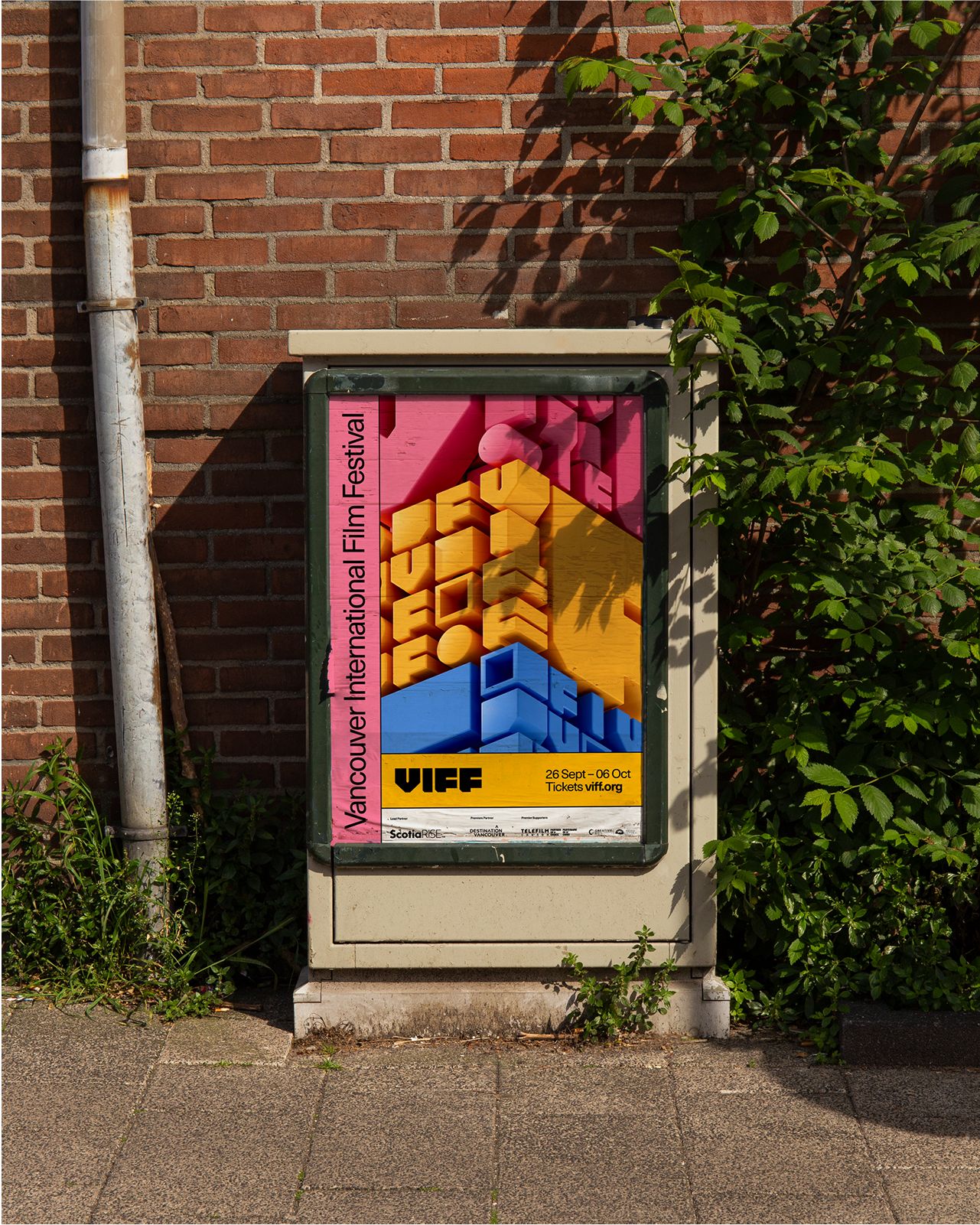 2024 campaign design for the Vancouver Film Festival (VIFF), featuring 3D graphics, a modular design system, and classic typography.