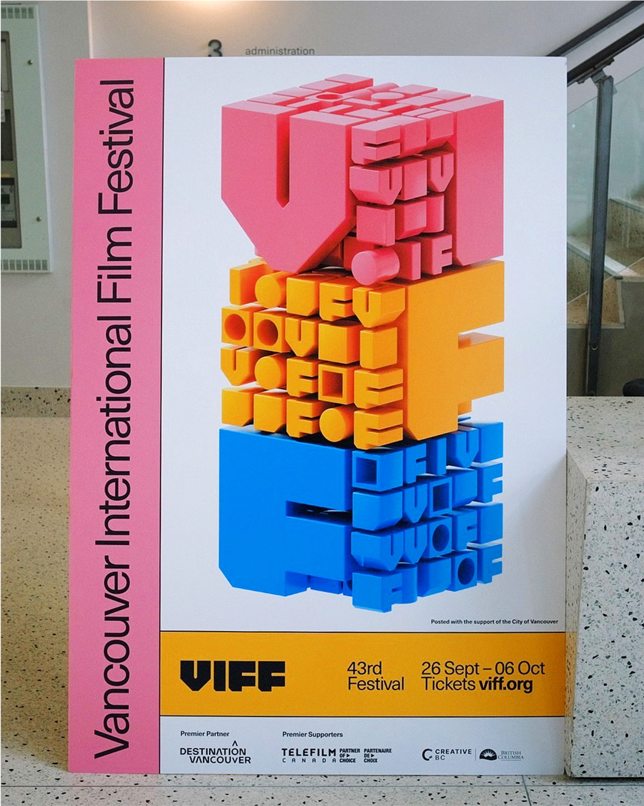 2024 campaign design for the Vancouver Film Festival (VIFF), featuring 3D graphics, a modular design system, and classic typography.