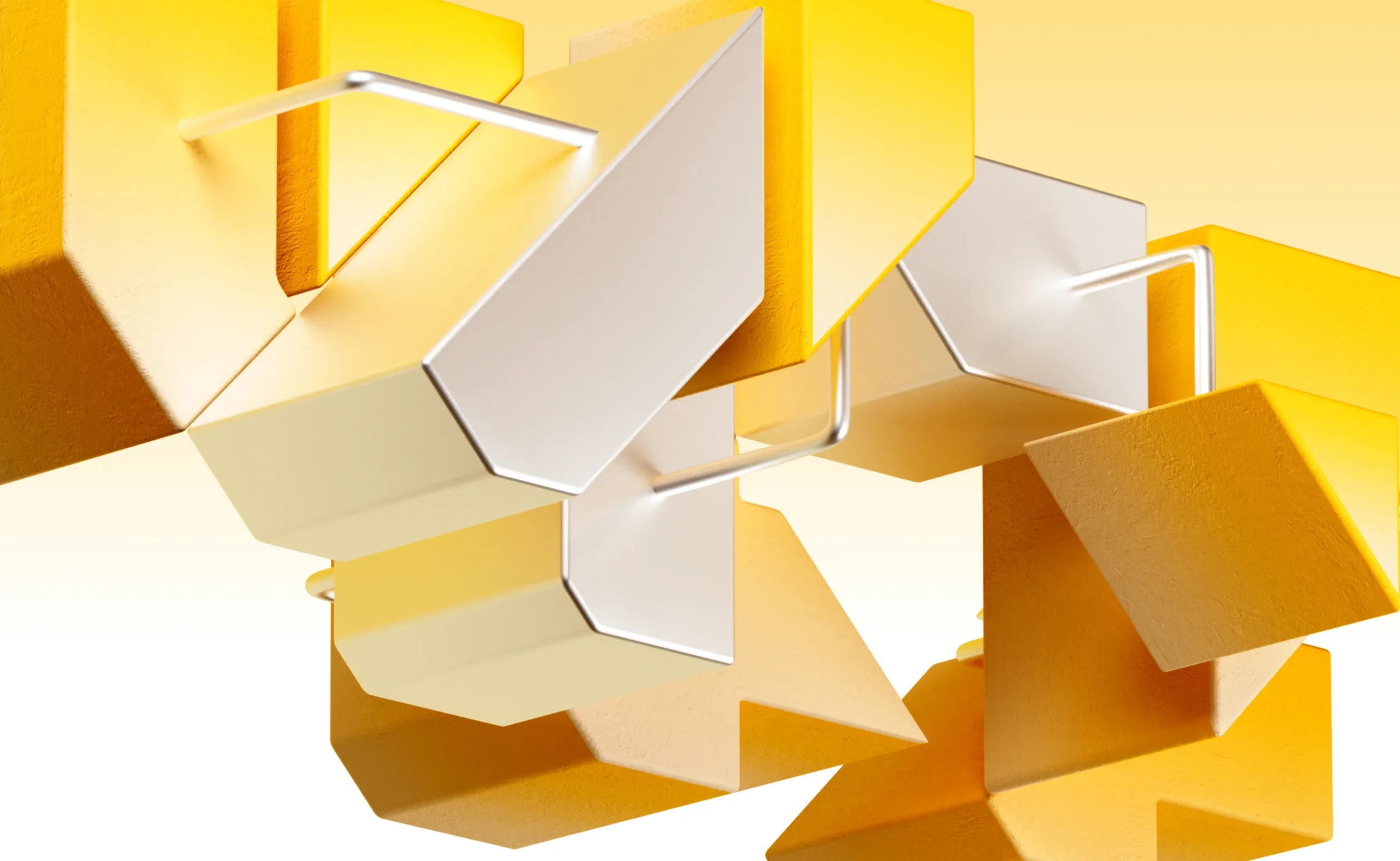 Close-up of yellow 3D modular brand structures for the Vancouver International Film Festival 2025.