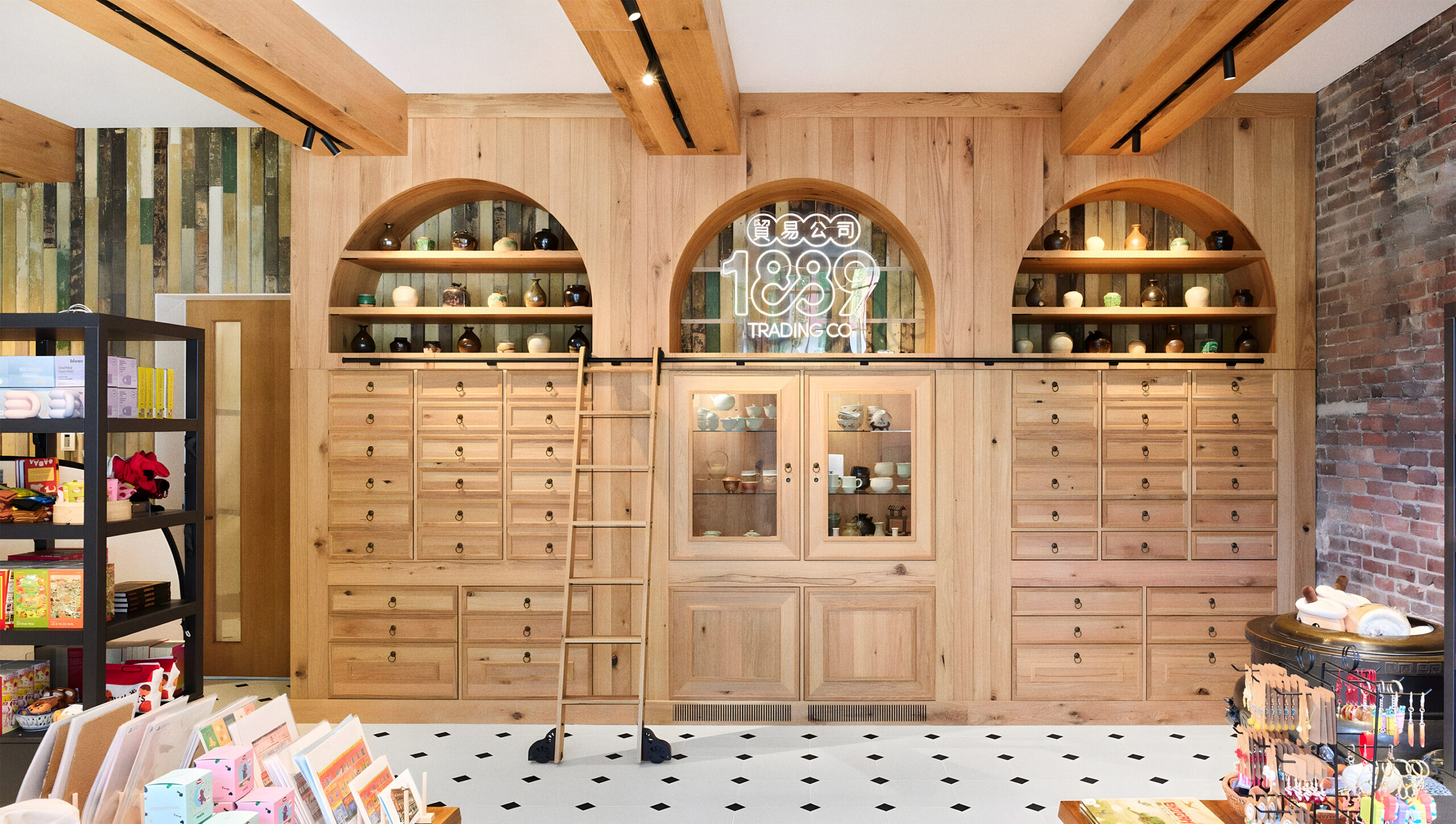 Branding, brand strategy, and art direction for 1889 Trading Co, a new retail experience at the Chinese Canadian Museum in Vancouver.